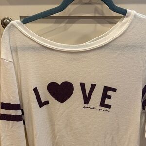 Spiritual Gangster White and Purple Long Sleeve Tee